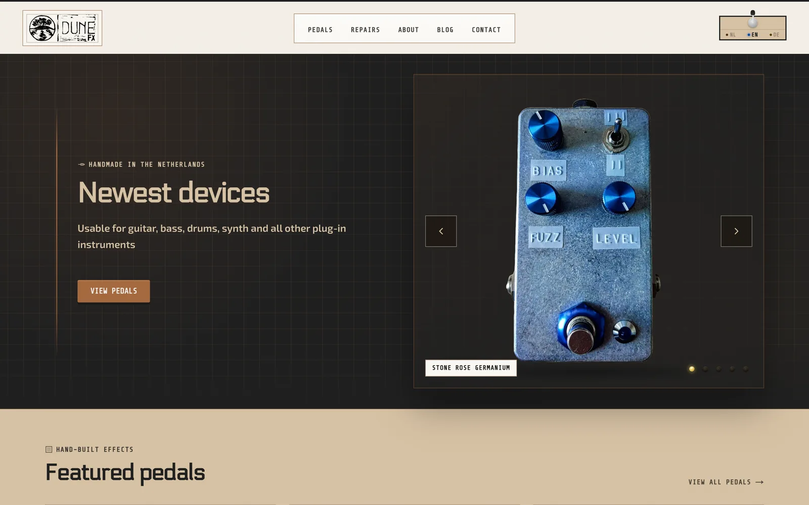 De website van Dune FX